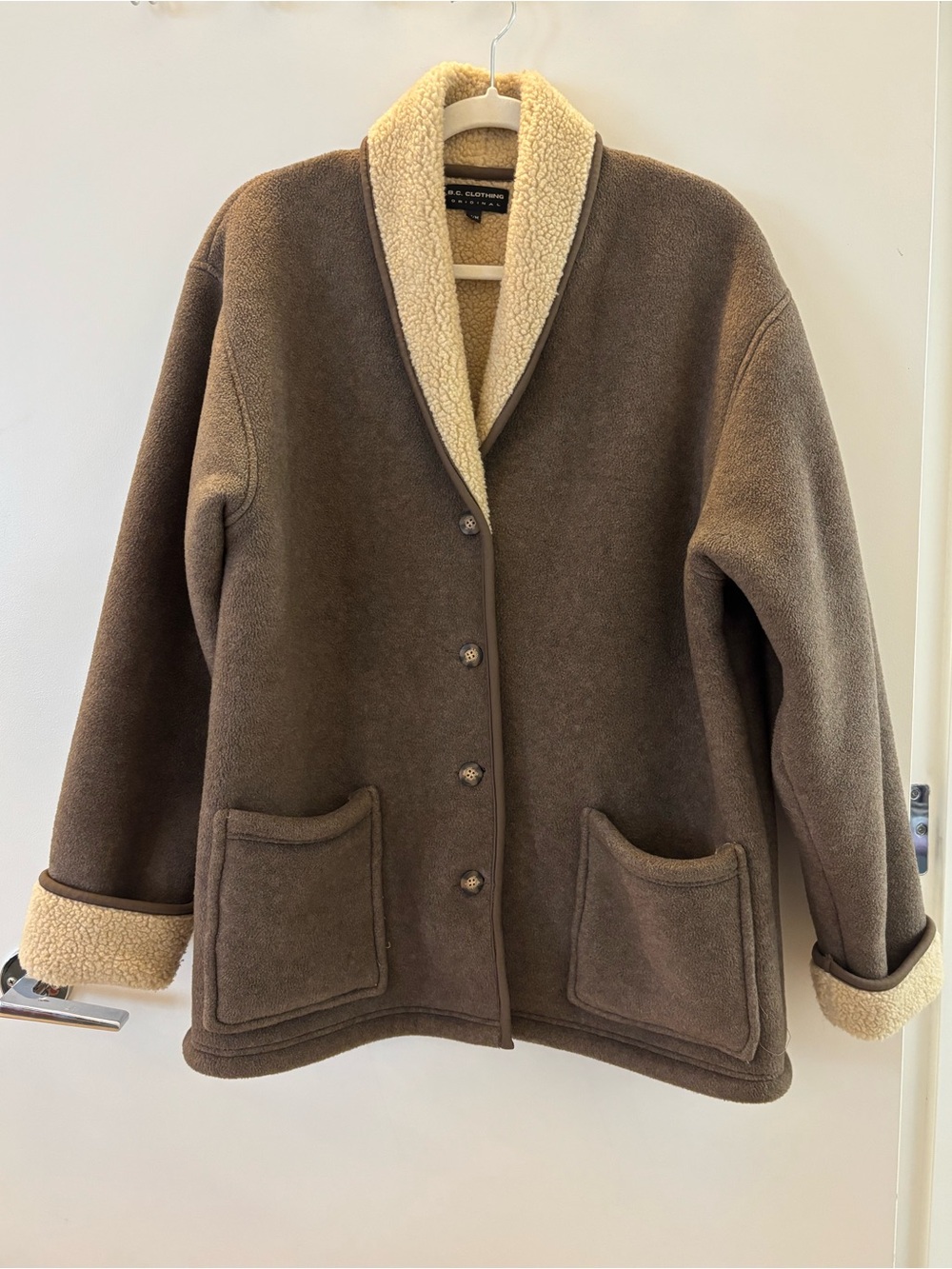 Vintage B.C. Clothing Brown Faux Shearling Sherpa Jacket Coat M